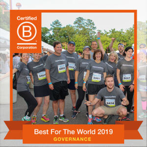 Best for the World Governance 2019 Impact Makers team cheering